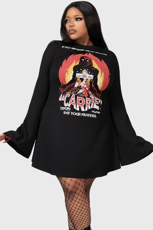 men's athletic hoodies-Creepy Carrie Skater Dress [PLUS] - Resurrect