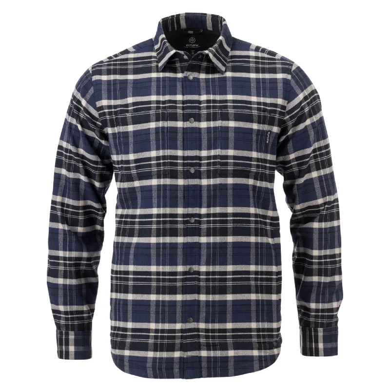 men's twill hoodies-Flylow Men's Lassen Fleece Lined Flannel