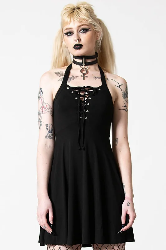 men's casual vests-Gothica Halter Dress