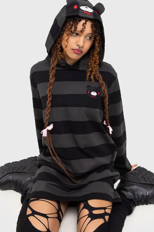 men's checkered hoodies-Harajuku Hooded Dress