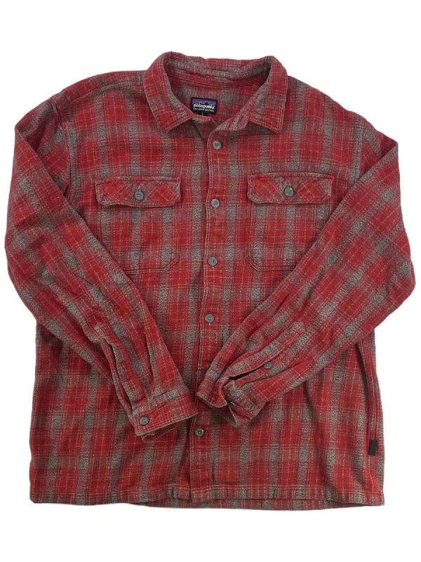 men's plaid vests-Mens Long-Sleeved Fjord Flannel Shirt