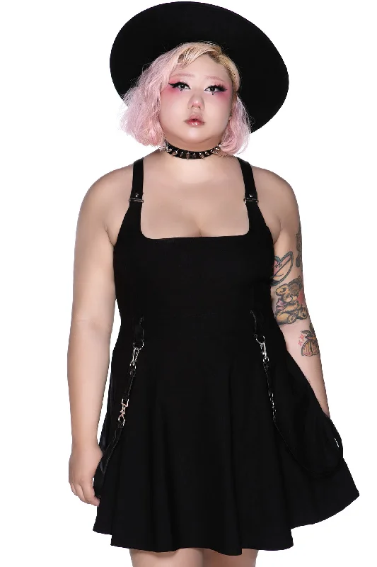 men's slim hoodies-Oh My Ghoul Skater Dress [PLUS] - Resurrect