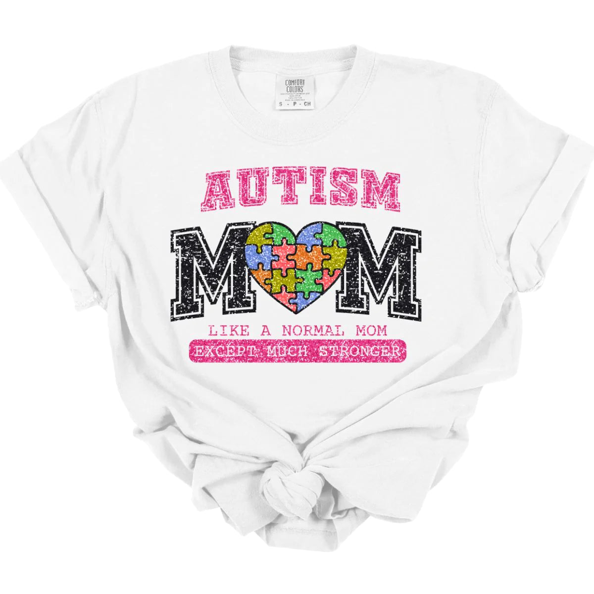 men's lightweight vests-Autism Mom Faux Glitter Tee *MADE TO ORDER*