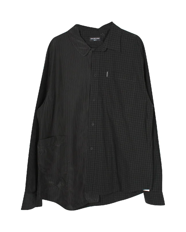 men's white shorts-Balenciaga 50/50 Pyjama Shirt in Dark Grey Cupro