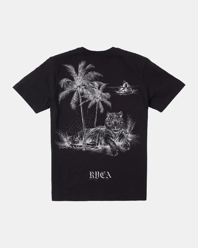 men's minimalist sneakers-Benjamin Jeanjean Tiger Beach Tee - Black