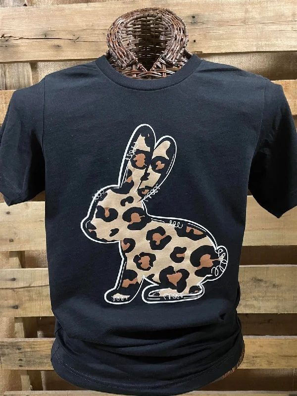 men's casual loafers-Southern Chics Leopard Easter Bunny Canvas T-Shirt