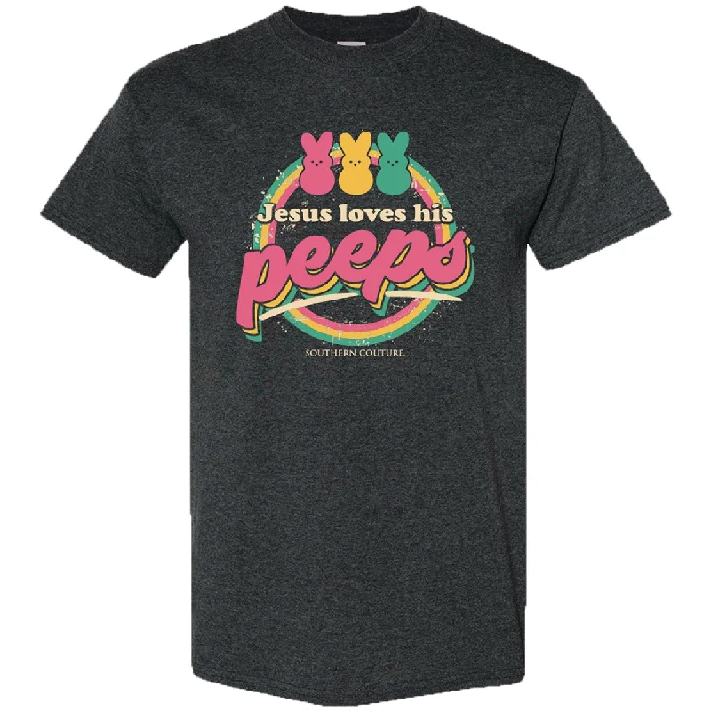 men's slim ties-Southern Couture Soft Collection Loves His Peeps Easter T-Shirt