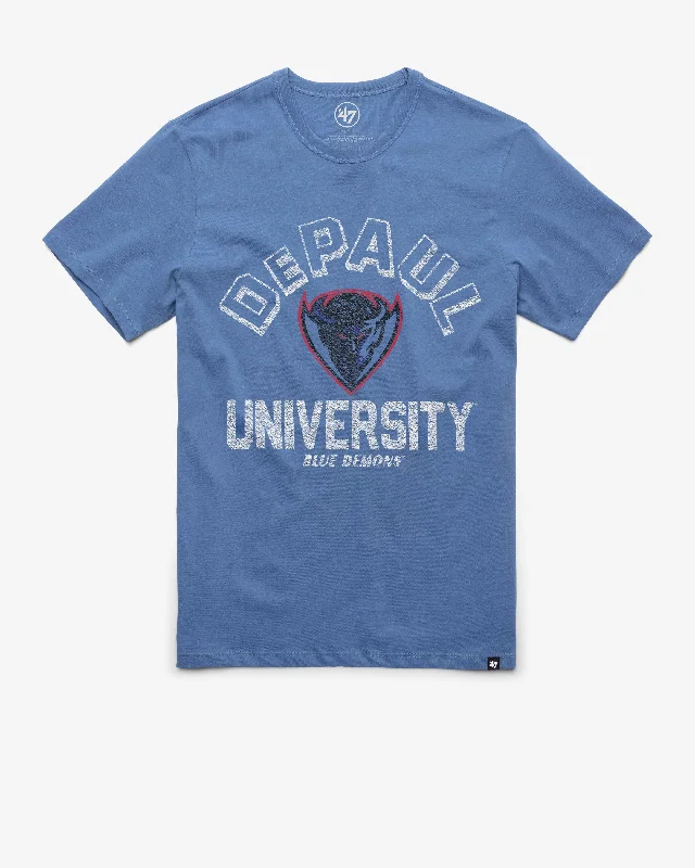 men's casual jackets-DEPAUL BLUE DEMONS RETROGRADE '47 FRANKLIN TEE