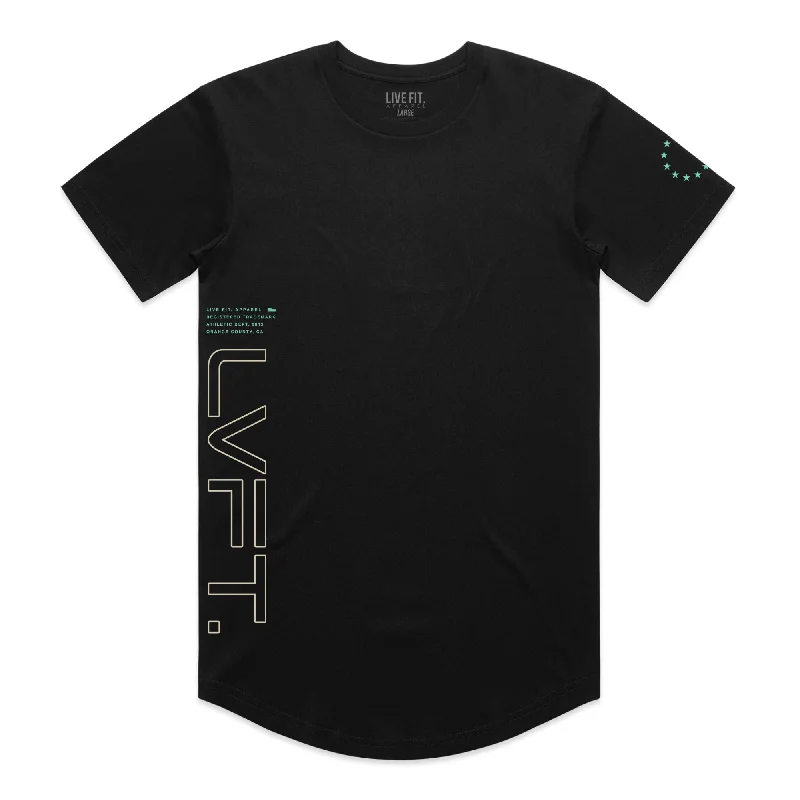 men's wool polos-Dynamic Scallop Tee - Black / Mint