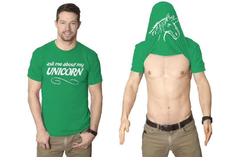 men's soft jackets-Ask Me About My Unicorn Men's Tshirt