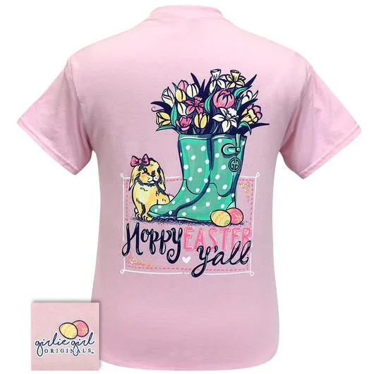 men's printed ties-Girlie Girl Originals Preppy Hoppy Easter Y’all T-Shirt