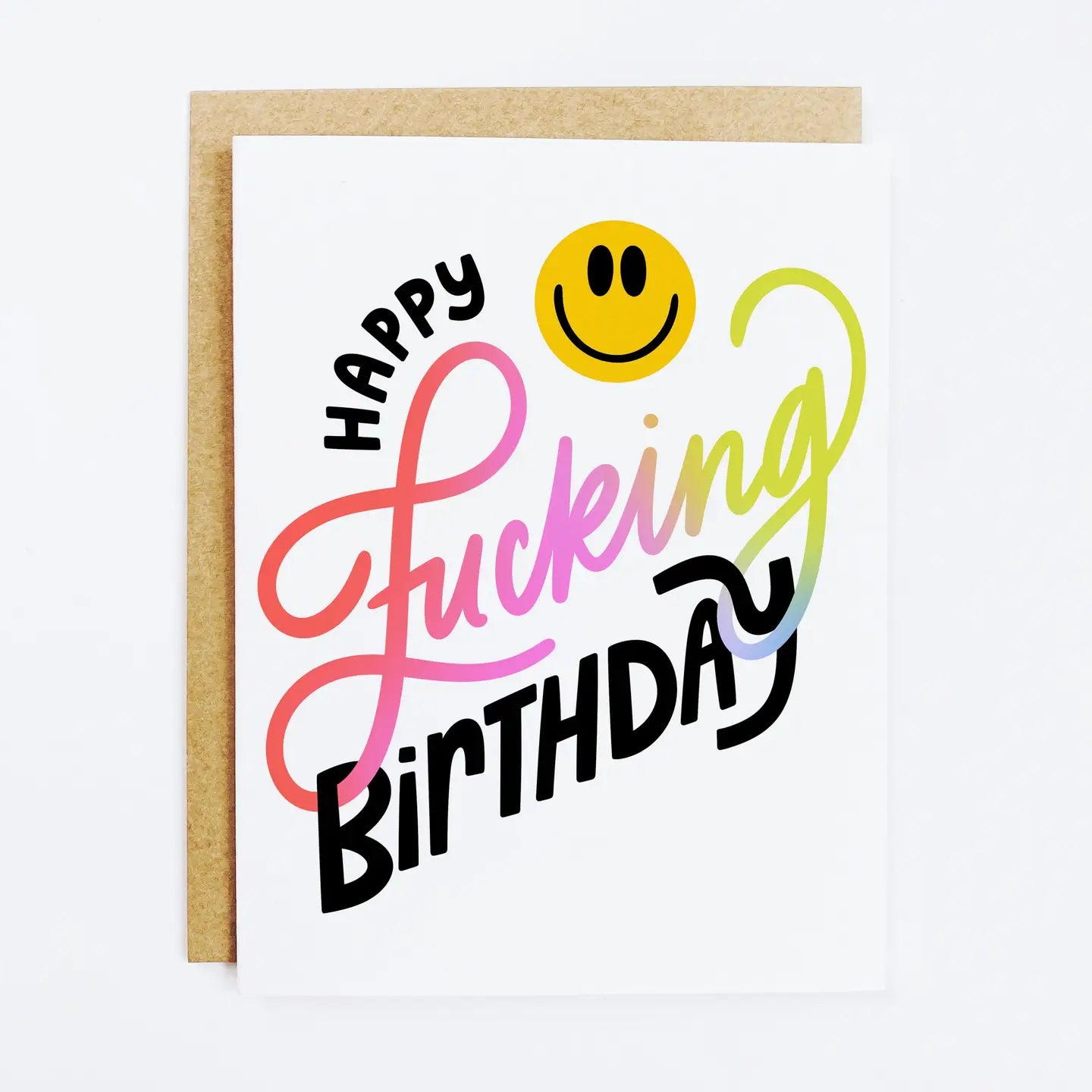 men's quilted shirts-Happy F*cking BDay Greeting Card