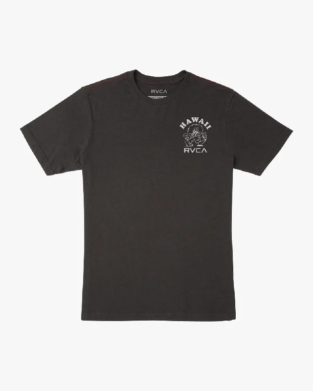 men's striped polos-Hawaii Cousin D Tee - Pirate Black