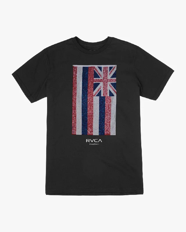 men's slim tees-Hawaii Defer Flag Tee - Black