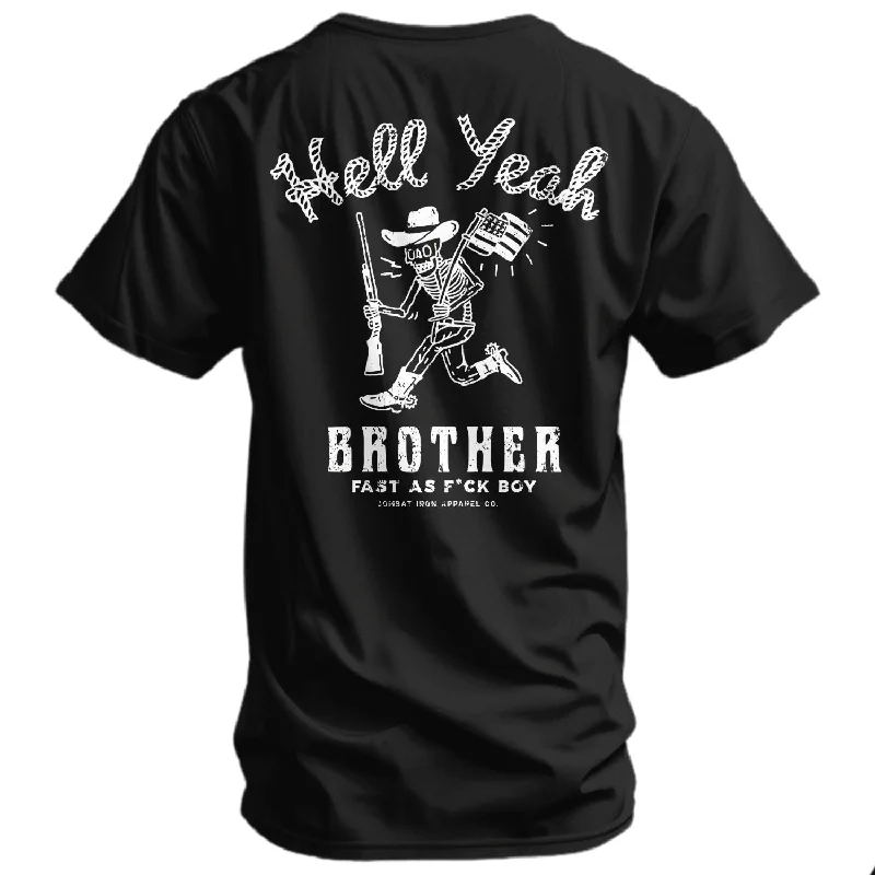 men's athletic sweaters-Hell Yeah Brother Cowboy Men's T-Shirt