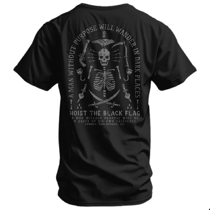 men's white hoodies-Hoist the Black Flag Skull & Bones Men's T-Shirt