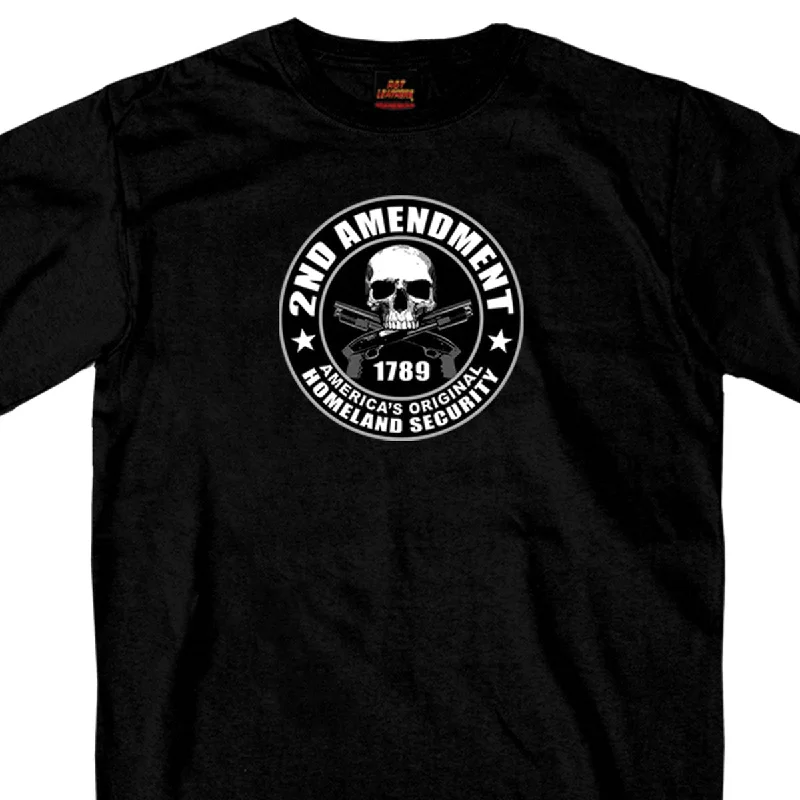 men's performance tees-Hot Leathers GMD1158 Mens '2nd Amendment America's Original Homeland Security' Black T-Shirt