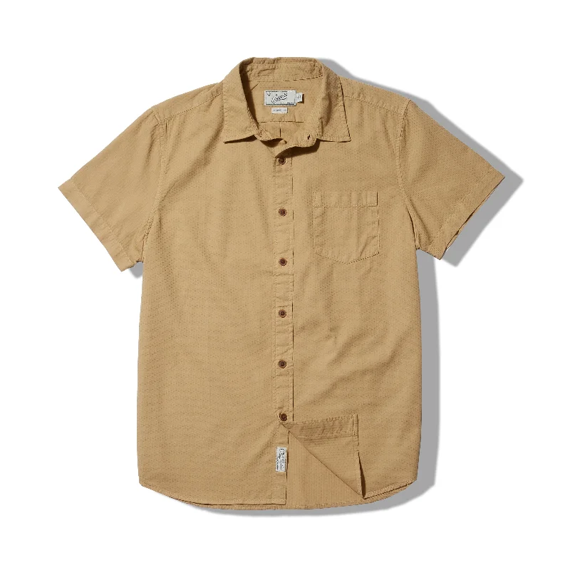 men's trail shoes-Lorenzo Dobby Short Sleeve Shirt - Khaki