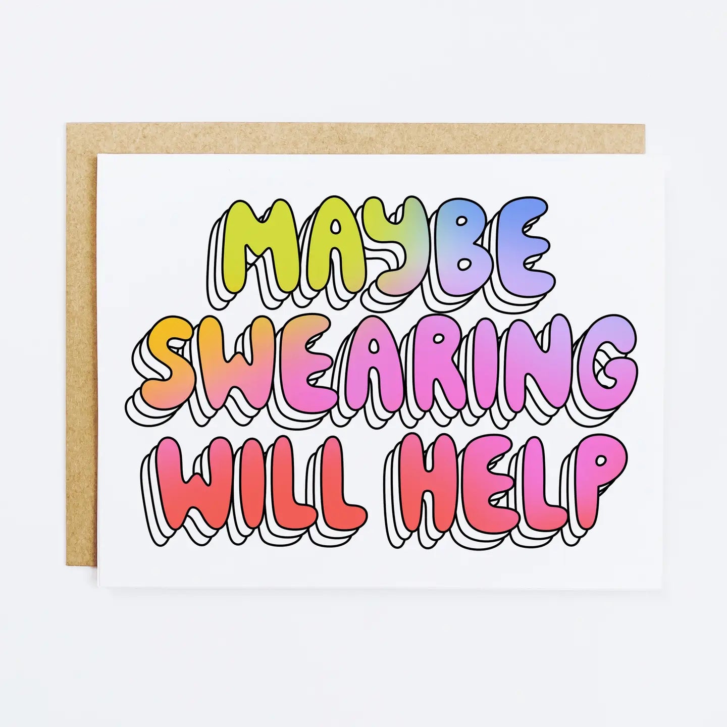 men's athletic sweaters-Maybe Swearing Will Help Greeting Card