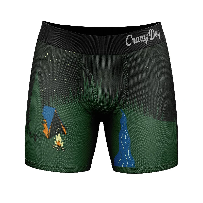 men's performance shorts-Mens I Hate People Boxer Briefs Funny Camping Sarcastic Graphic Underwear For Guys