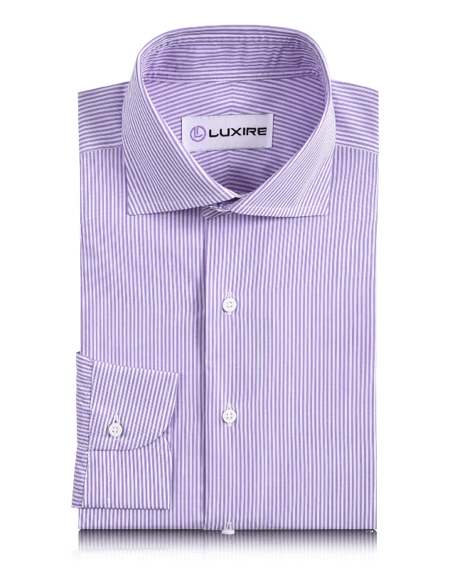 men's slim fit vests-Monti Purple Dress Stripes Ice Shirt