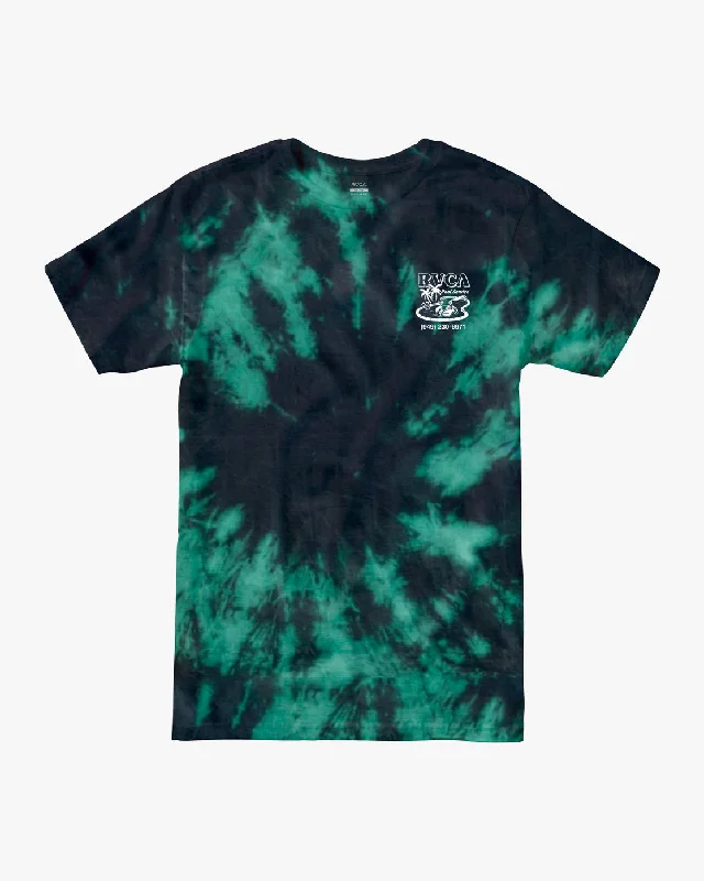 men's cotton hoodies-Pool Service Tie-Dye Tee - Black/Green Tie Dye