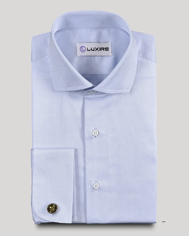 men's vintage tees-Zambiati 140/2 Powder Blue Twill Shirt