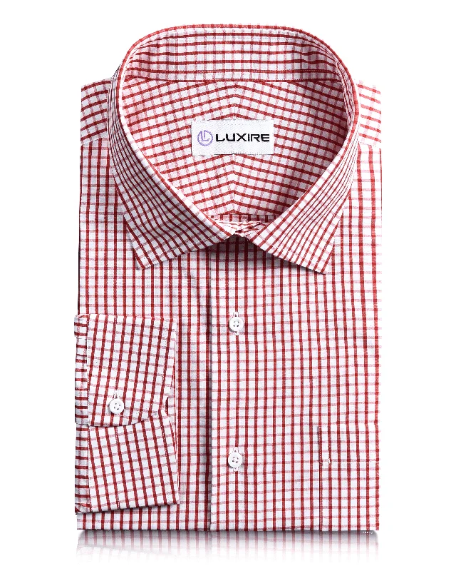 men's barn jackets-Friday Shirt: Red Graph Checks