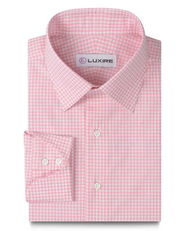 men's casual jackets-Rose Pink Light Gingham