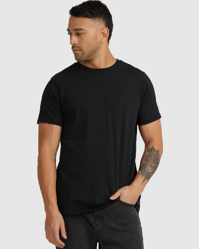 men's athletic pants-RVCA Washed Tee - Black