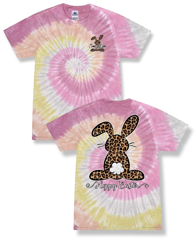 men's relaxed blazers-Sassy Frass Hoppy Easter Leopard Bunny Jellybean Tie Dye Bright Girlie T Shirt