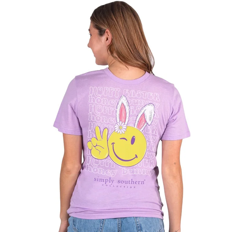 men's utility jackets-Simply Southern Happy Easter Bunny Soft T-Shirt