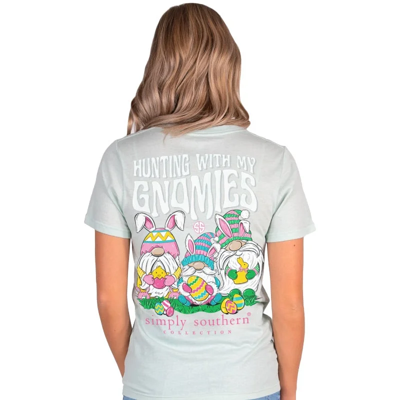 men's cable knit sweaters-Simply Southern Hunting With Gnomies Easter T-Shirt