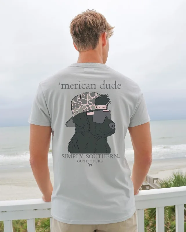 men's white sweaters-Simply Southern Merican Dude Camo Dog Unisex T-Shirt