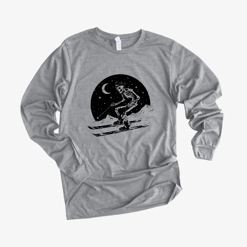 men's oxford shoes-Skeleton Skiing Long Sleeve *UNISEX FIT*