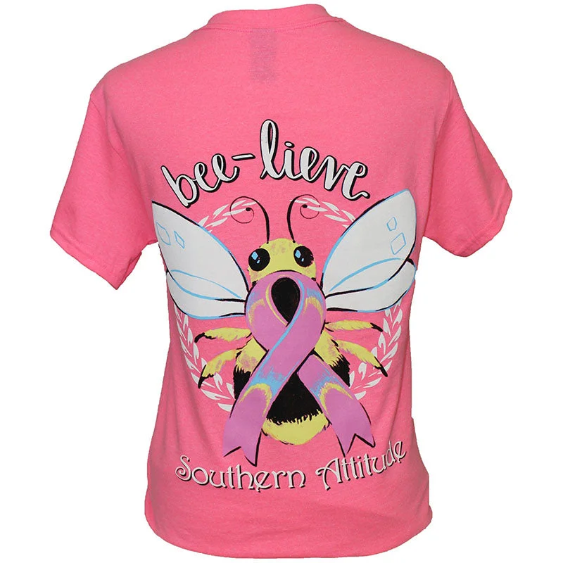 men's hiking polos-SALE Southern Attitude Bee - Lieve Cancer Hope T-Shirt