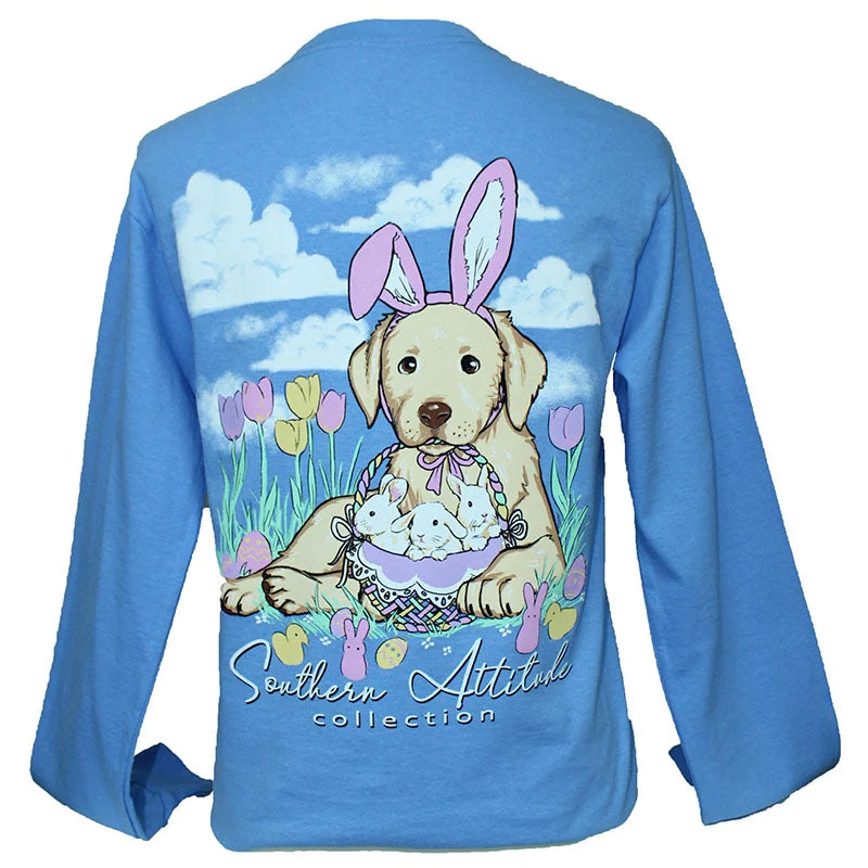 men's bespoke suits-Southern Attitude Easter Basket Dog Long Sleeve T-Shirt