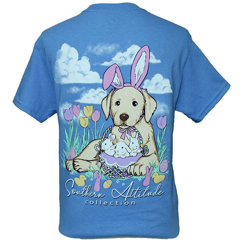 men's twill trousers-Southern Attitude Easter Basket Dog T-Shirt