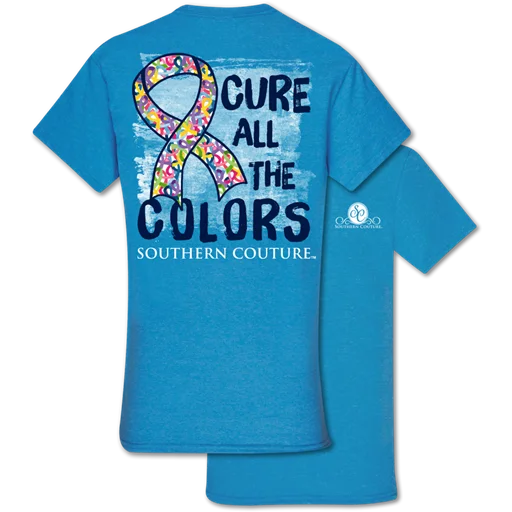 men's ribbed tees-Southern Couture Classic Cure All The Colors Cancer T-Shirt