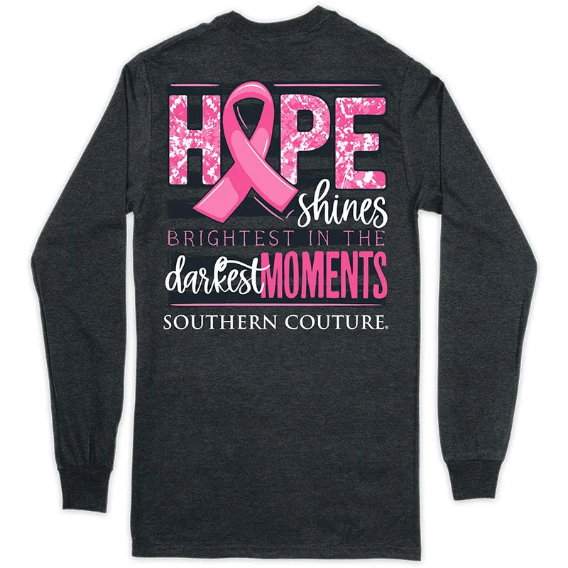 men's performance hoodies-Southern Couture Classic Hope Shines Cancer Long Sleeve T-Shirt