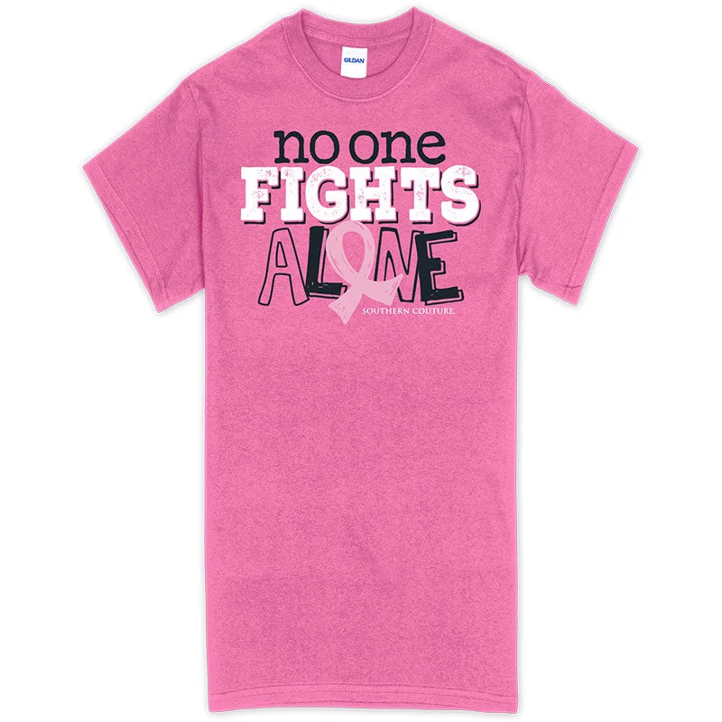 men's wool tees-Southern Couture No One Fights Alone Cancer Soft T-Shirt