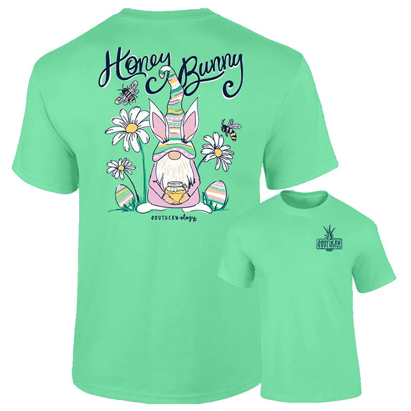 men's quilted jackets-Southernology Honey Bunny Gnome Easter Comfort Colors T-Shirt