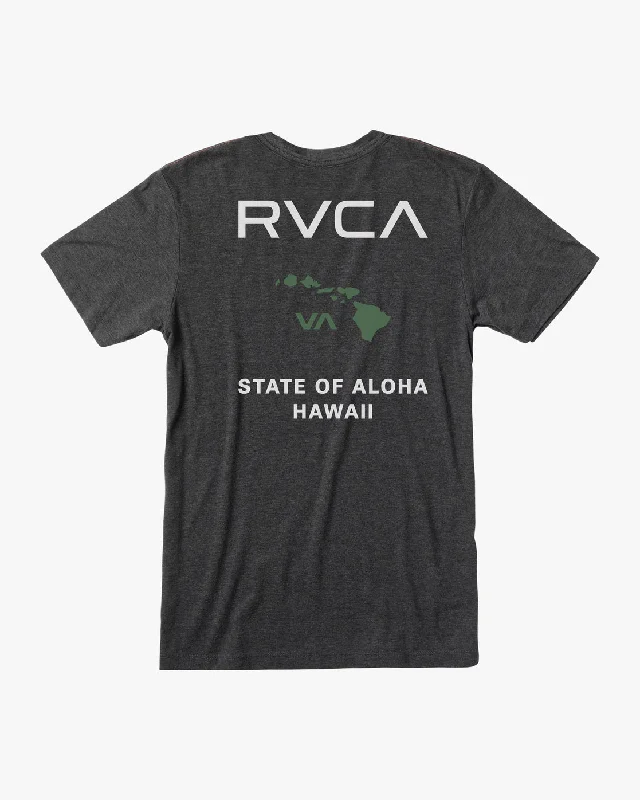 men's white jackets-State Of Aloha Tee - Black/Green