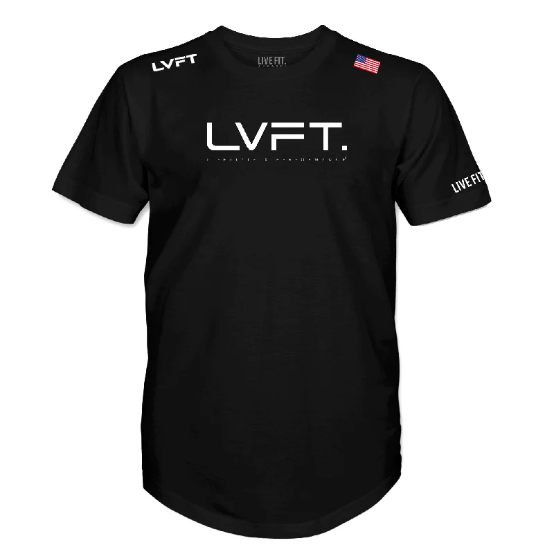 men's cotton jackets-Team LVFT Scallop Tee - Black