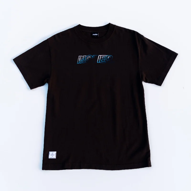 men's lightweight polos-The Blurr Holographic Luxe Tee (Black Gradient)