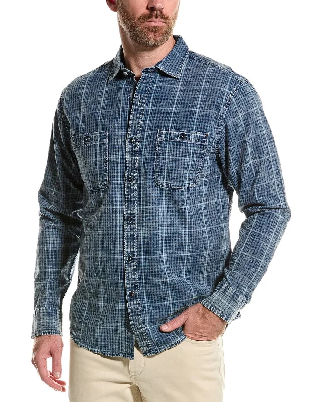 men's plaid vests-Tommy Bahama Blue Sea Plaid Shirt