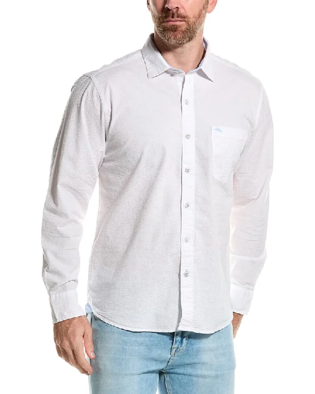 men's leather sweaters-Tommy Bahama Nova Wave Seersucker Shirt