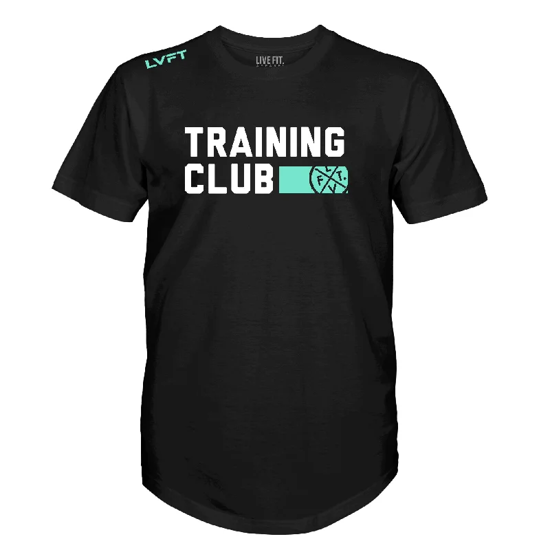 men's cotton tees-Training Club Scallop Tee - Black / Mint