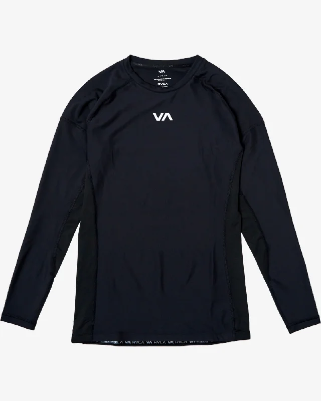 men's slim vests-VA Sport Long Sleeve Compression Top - Black