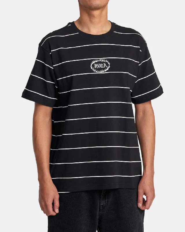 men's athletic tees-Vallejo Stripe Tee - RVCA Black